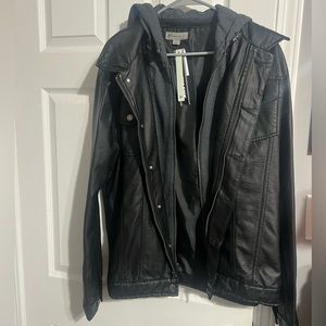 Charles and Half Faux leather jacket sweater